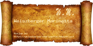 Weiszberger Marinetta névjegykártya